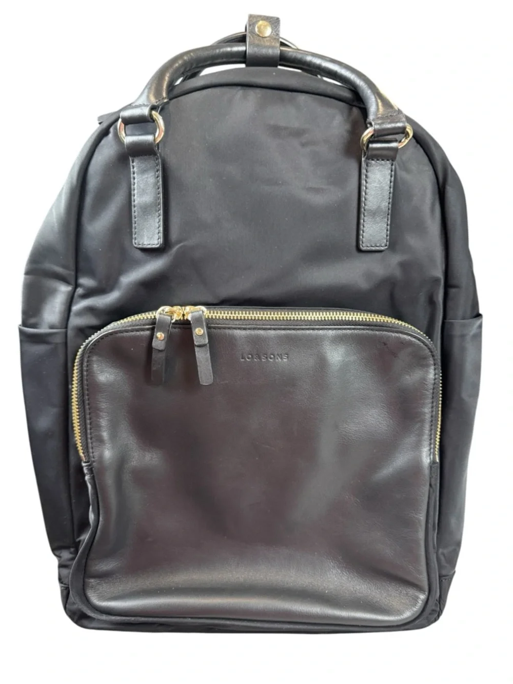 Lo & Sons Original Rowledge Black Nylon & Leather Travel Tote Backpack - Picture 2 of 16
